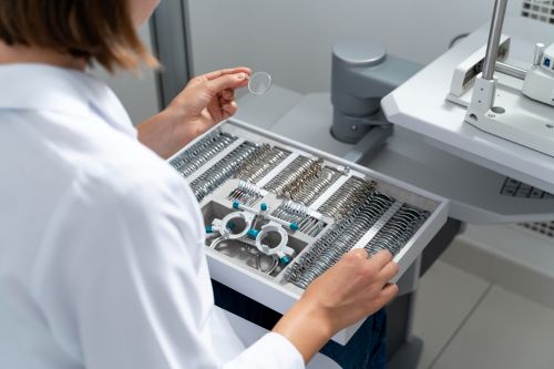 optometrysta dobiera szkła okularowe
