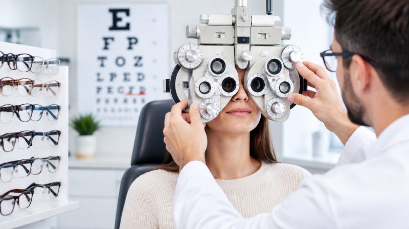 optyk, badanie wzroku przez optometrystę